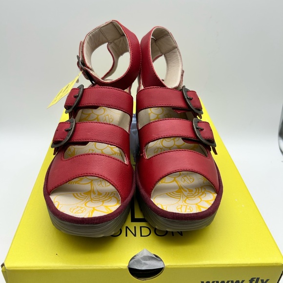 Fly London Women's Red Strap Sandals - Picture 4 of 8